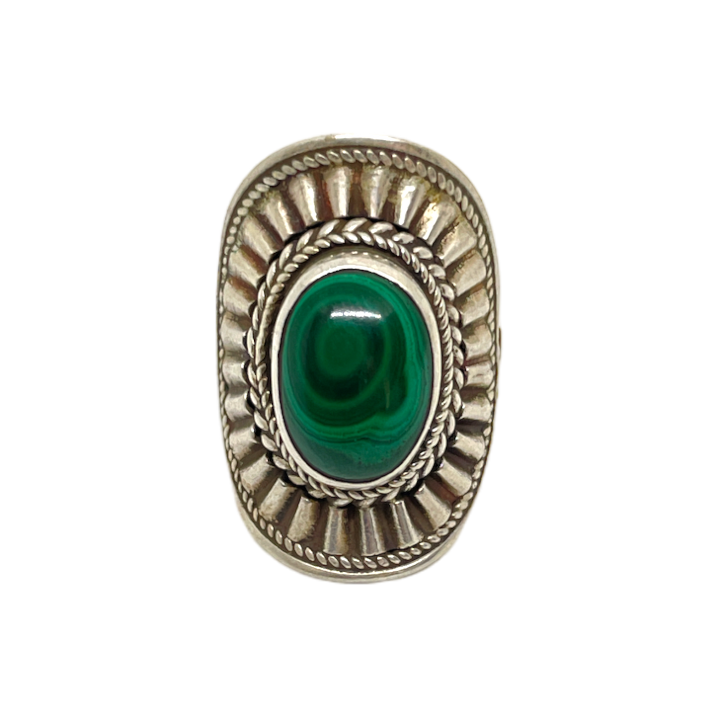 Grøn Malakit Sølv ring