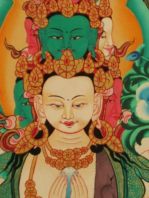 Avalokiteshvara - Chenrezi med 1000 arme Thangka