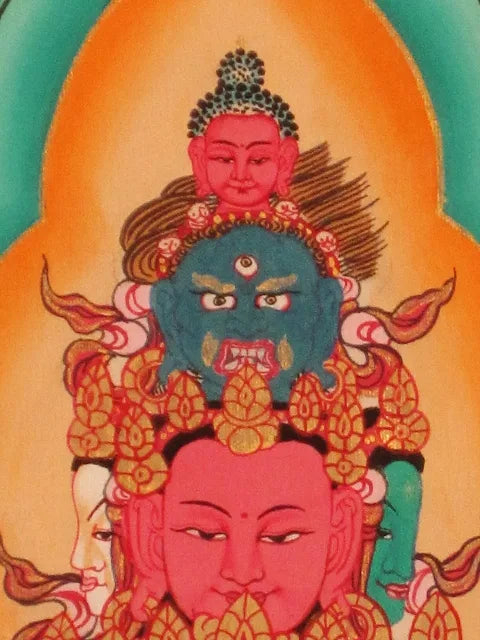 Avalokiteshvara - Chenrezi med 1000 arme Thangka