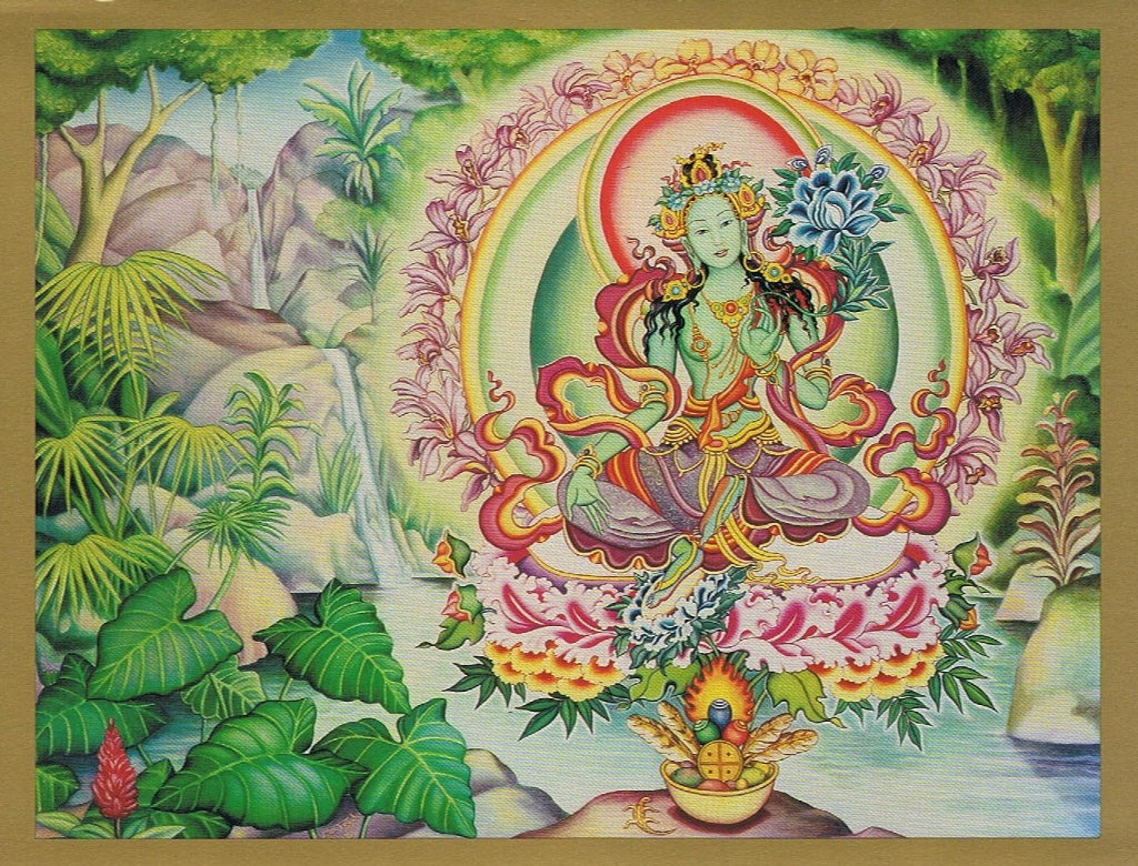 Grøn Tara i junglen Postkort