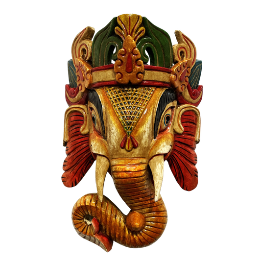 Ganesh maske skåret i træ