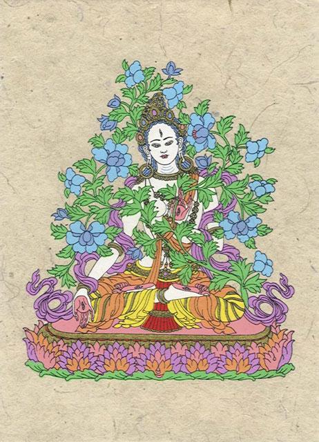 Hvid Tara Postkort