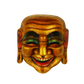 Smilende Munk Maske skåret i træ.